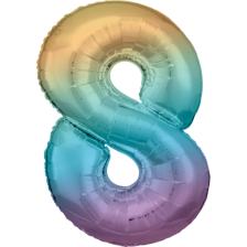 Large Number 8 Pastel Rainbow